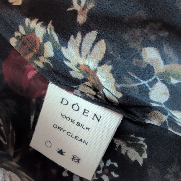 Dôen Black & Multicolour Silk Floral Sheer Dress - Picture 8 of 9